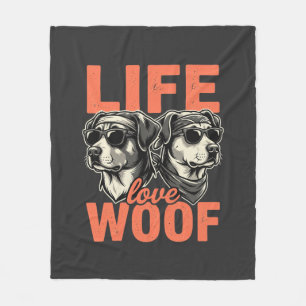 Leven Liefde Woef Hond Liefhebber Fleece Deken