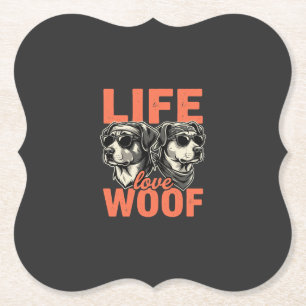 Leven Liefde Woof Hond Liefhebber Kartonnen Onderzetters