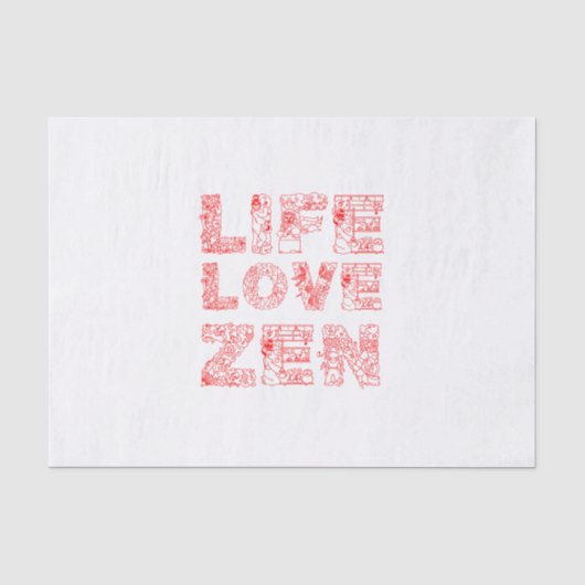Leven, liefde, Zen Tissuepapier (Voorkant)