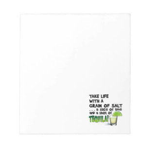 Leven, Limoen, zout, TEQUILA! Cocktail Humor Notitieblok