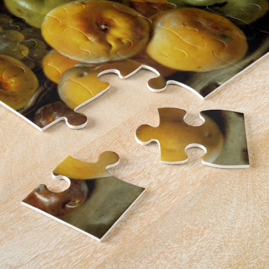 Leven met Bord van druiven, perziken, peren Legpuzzel (Zijkant)