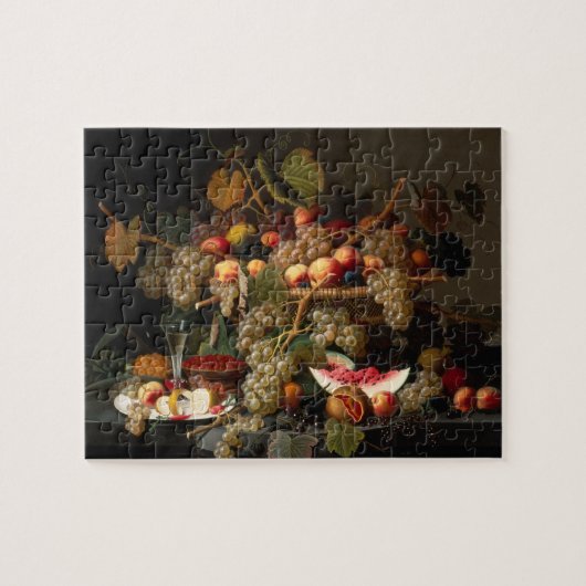 Leven met druivenolie op Canvas Legpuzzel (Horizontaal)
