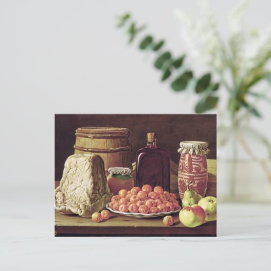 Leven met fruit en kaas briefkaart (Staand voorkant)