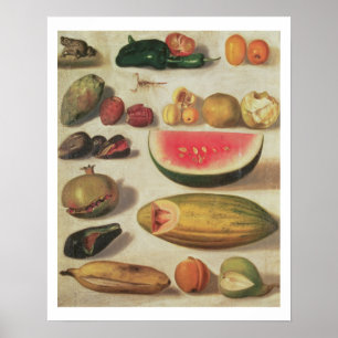 Leven met fruit en snoep poster