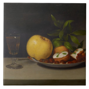 Leven met fruit, koekjes en wijn, 1821 tegeltje