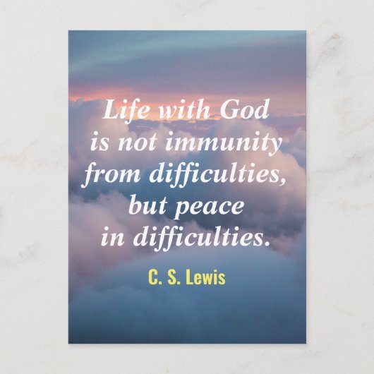 Leven met God Quote Ansichtkaart Briefkaart (Voorkant)