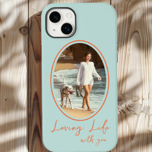 Leven met jou liefhebben Mint Oranje Ovaal Lijst F Case-Mate iPhone 14 Plus Hoesje