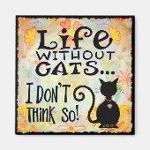 Leven met katten grappig schattig trendy magneet (Voorkant)