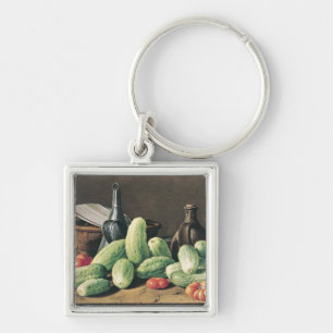 Leven met komkommers en tomaten sleutelhanger