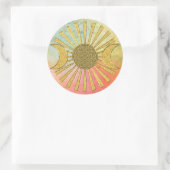 Leven met maan ronde sticker (Tas)