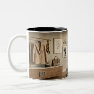 Leven met stijl Esthetische luxe interieur koffie  Tweekleurige Koffiemok