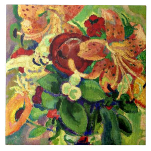 Leven met tijgerlilies; Leo Gestel schilderij Tegeltje