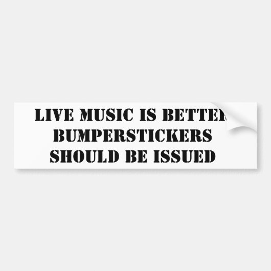 LEVEN MUZIEK IS BETER BUMPERSTICKER (Voorkant)
