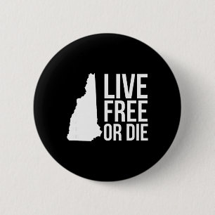 Leven Of Sterven Nh Motto New Hampshire Kaart Ronde Button 5,7 Cm