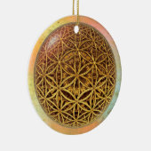 Leven- / onbeschaamde blikvangers - goud in het ba keramisch ornament (Rechts)