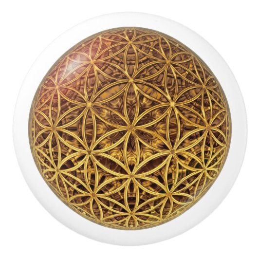 Leven- / onbeschaamde blikvangers - goud in het ba keramische knop (Voorkant)