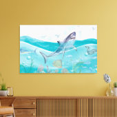 Leven onder de zeeen canvas afdruk (Insitu (Woonkamer))