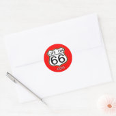 Leven op 66 Sticker (Rond rood) (Envelop)
