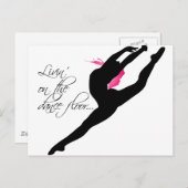 Leven op de Dance Floor Pink Dancer Briefkaart (Voorkant / Achterkant)
