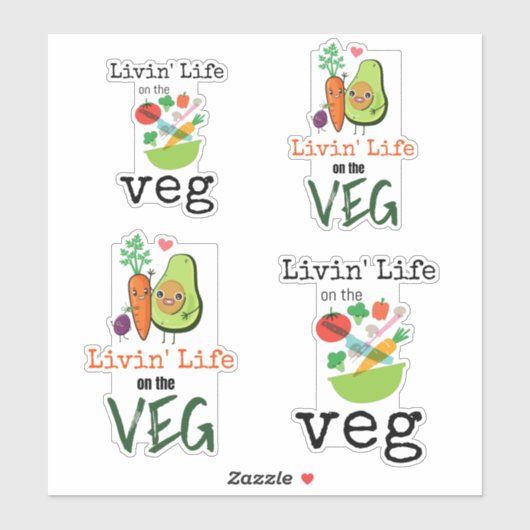 Leven op de Humor Veg Fun Vegan Sticker (Vel)