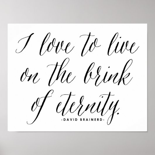 Leven op de rand van de eeuwigheid | Typografie Po Poster (Voorkant)