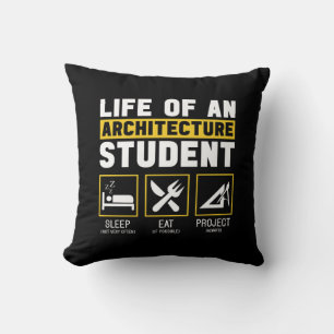 Leven op een Architectuur Student Architect Job Kussen