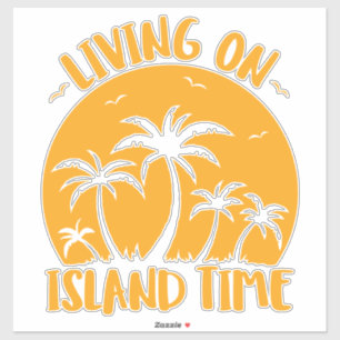 Leven op eilandtijdenpalmen en zonneschijn sticker