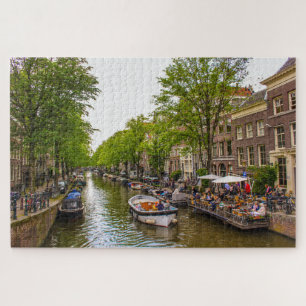 Leven op het kanaal van Amsterdam, Nederland Legpuzzel