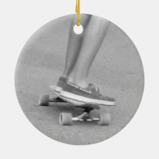 Leven op het longboard keramisch ornament (Achterkant)