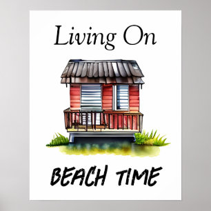 Leven op strandtijd  poster