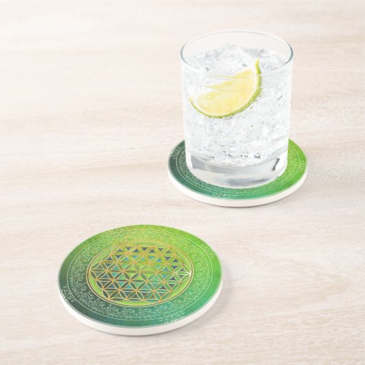 Leven - Ornament II Zandsteen Onderzetter (Zijkant)