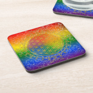 Leven - Ornament Regenbooggoud Drankjes Onderzetter