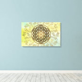 Leven - Ornamenten Mandala 2 Canvas Afdruk (Insitu (Houten vloer))