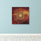 Leven - Ornamenten Mandala 2 Canvas Afdruk (Insitu (Houten vloer))