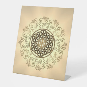 Leven - Ornamenten Mandala 2 Reclamebord Met Voetstuk