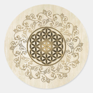 Leven - Ornamenten Mandala 2 Ronde Sticker