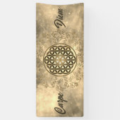 Leven -  Ornamenten Mandala 2 Spandoek (Verticaal)