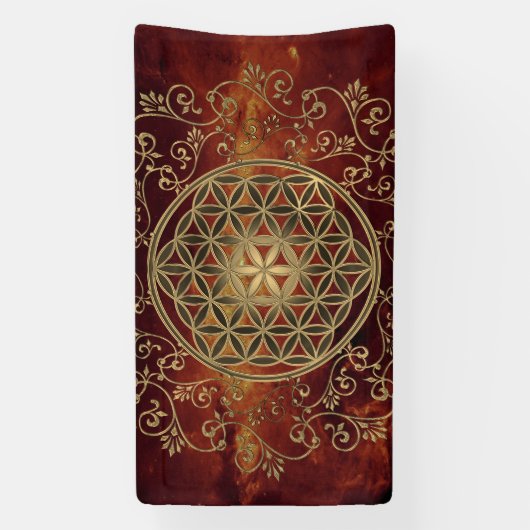 Leven -  Ornamenten Mandala 2 Spandoek (Verticaal)