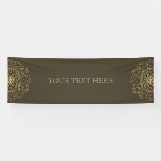 Leven -  Ornamenten Mandala 2 Spandoek (Horizontaal)