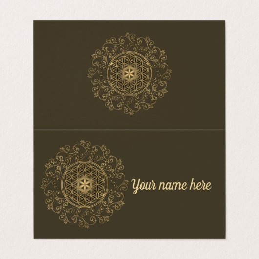 Leven -  Ornamenten Mandala 2 Visitekaartjes (Buitenkant ongevouwen)
