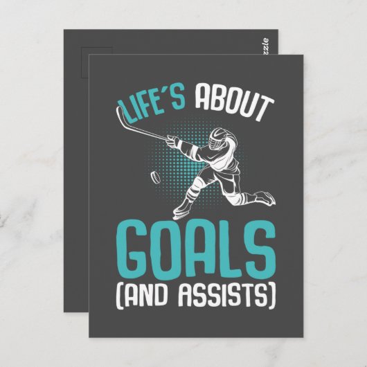 Leven over doelen Hockey Player Ice Hockey Youth Briefkaart (Voorkant / Achterkant)