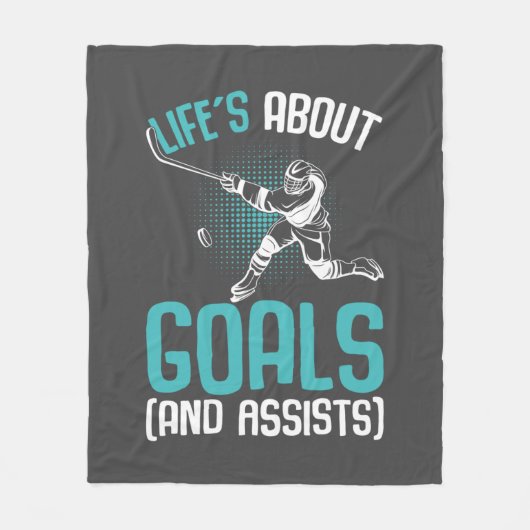 Leven over doelen Hockey Player Ice Hockey Youth Fleece Deken (Voorkant)