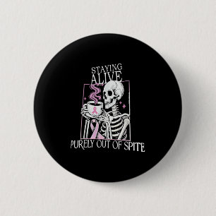 Leven puur uit de lucht blijven, grappig skelet ge ronde button 5,7 cm