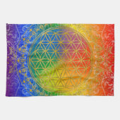 Leven - sierregenbooggoud theedoek (Horizontaal)