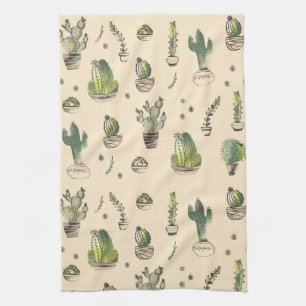 Leven Succulents Cacti Planten Pattern Theedoek