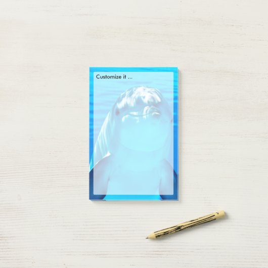 Leven van dolfijn onderwater Zee Post-it® Notes (Op bureau)