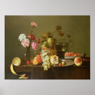 Leven van fruit en bloemen poster