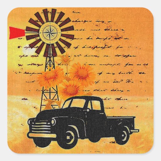 Leven van het land vierkante sticker (Voorkant)