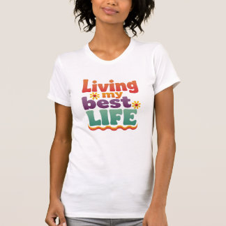 Leven van mijn beste leven Retro 70s typografie T-shirt
