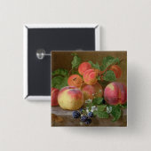 Leven van perziken vierkante button 5,1 cm (Voorkant /achterkant)